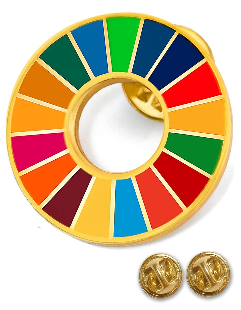 SDGs バッジ 25mm金色七宝焼き【20個】 留め具60個付き Amazon | 【国連本部公式最新仕様/インボイス制度対応】SDGs